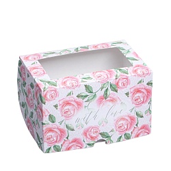 Коробка на 2 капкейка "Розы"