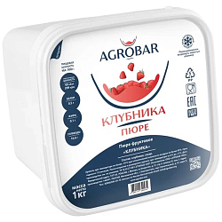 Пюре замороженное "AGROBAR" Клубника, 1 кг