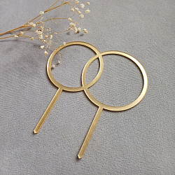 Топпер акриловый на шпажке "свадебные кольца" золото