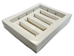 Коробка для батончиков 19 см*15 см*3 см с пластиковой крышкой